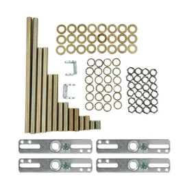 B&P Lamp® Assorted Lamp Repair Hardware Kit - 92 Total Pieces Includes 24 Each Washer, Lock Washer, and Nut, 4 Crossbars, 2 of Hickey and Various Size Pipe