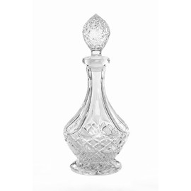 Amlong Crystal Lead-Free Crystal Liquor Decanter with Stopper, Round
