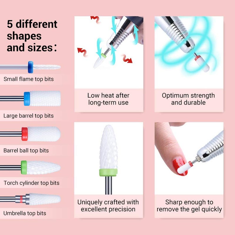 MelodySusie 5 x Premium Ceramic Bits Set Professional Grinding Body