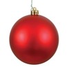 Vickerman Drilled UV Matte Ball Ornaments, 3-Inch, Red, 12-Pack