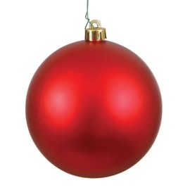 Vickerman Drilled UV Matte Ball Ornaments, 3-Inch, Red, 12-Pack