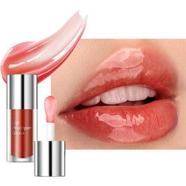 Lip Oil Brillo De Labios Para Una Apariencia 3d, Brillo De Labios De Color Claro Con Ácido Hialurónico Y Colágeno Vegano Para Labios Y Llenos De Apariencia Saludable
