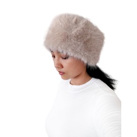 Lina & Lily Women's Winter Headband Faux Fur with Elastic Band (Beige)
