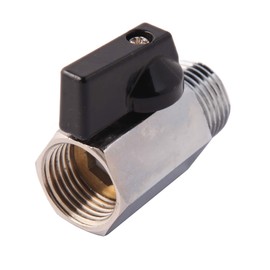 Metaland 1/2" Brass Mini Ball Valve NPT Female x Male Shut-Off Valve (Pack of 2)