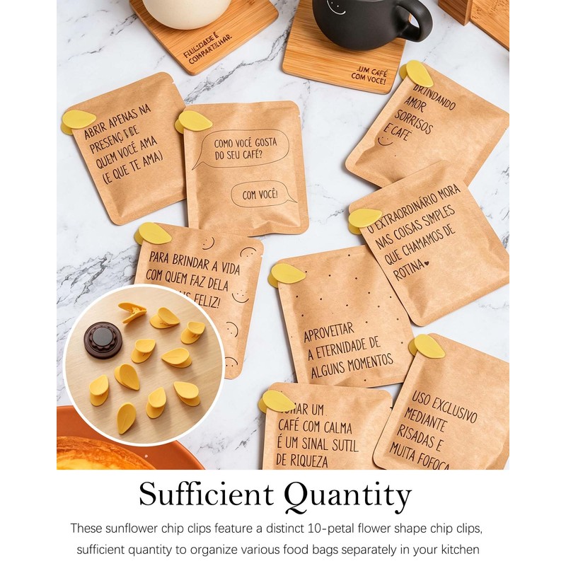 1 Pack Magnetic Sunflower Chip Clip Sunflower Petals Bag Clips