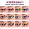 Boobeen 12 Colors Eyeliner Set, Matte & Glitter Eyeshadow Stick