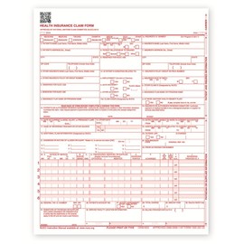 New CMS 1500 Health Insurance Claim Forms, HCFA Approved Version (02/12) - 1,000 Forms