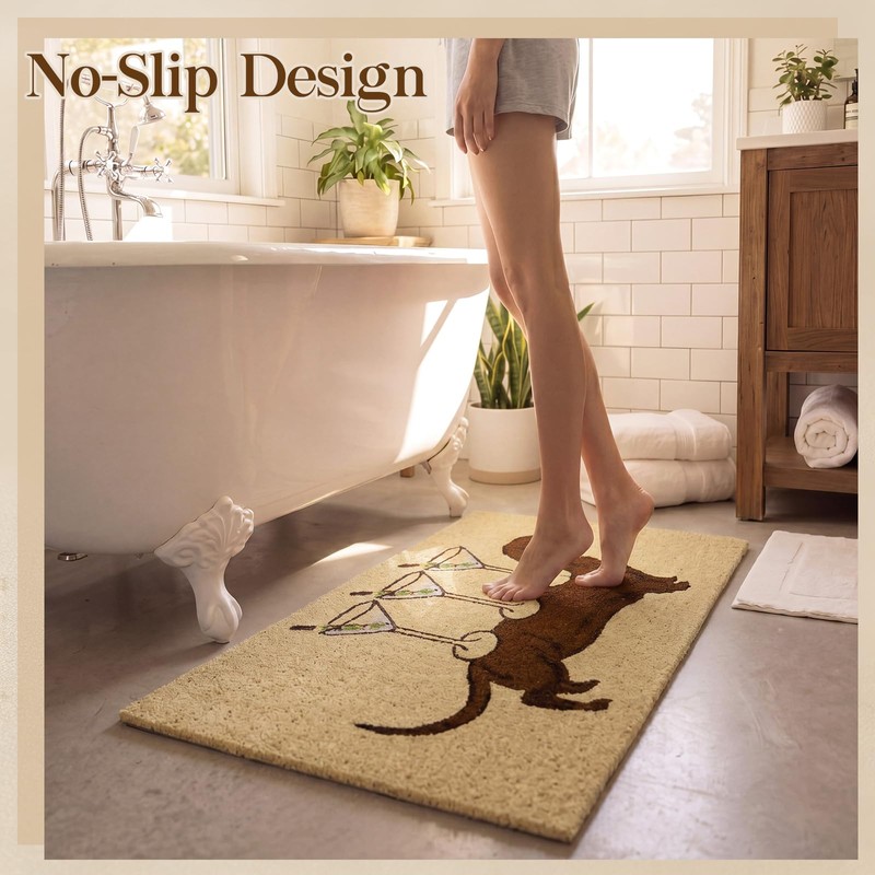 Tinideya Martini Dachshund 24 x 32 in Welcome Mat Funny