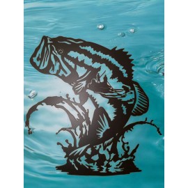 Handmade Bass Fishing Picture. Metal. Plasma Cut