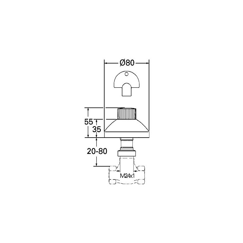 Grohe 19840000 Atlanta Concealed Valve Superstructure with Socket Spanner Setting