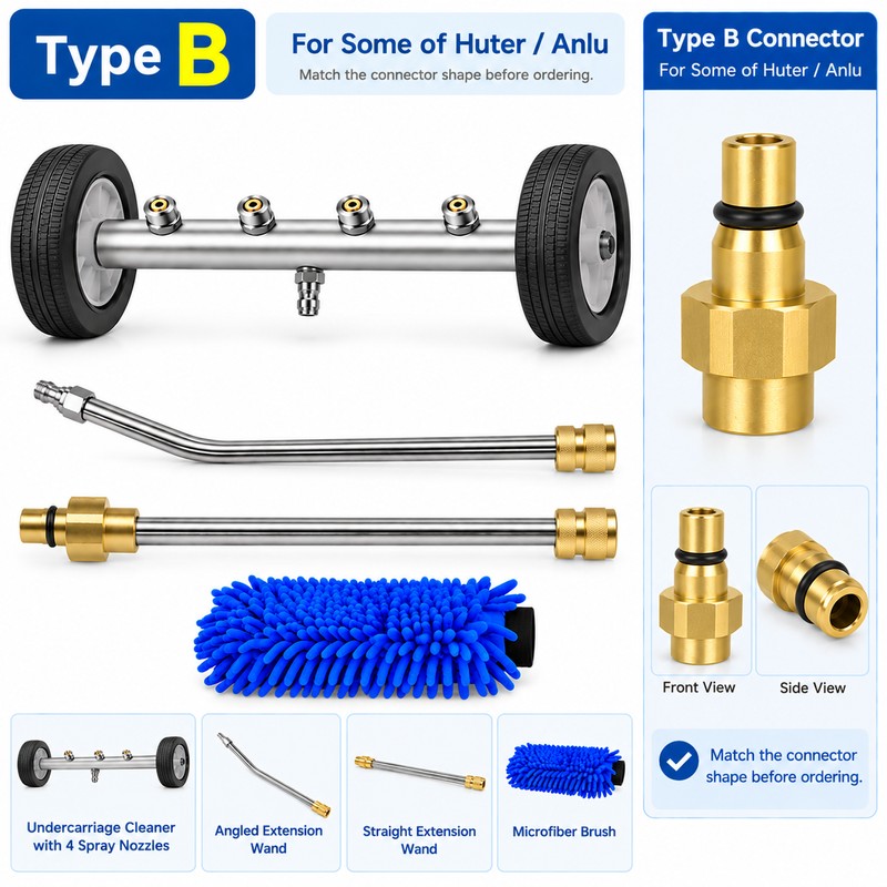 2-in-1 Undercarriage Pressure Washer Kit with Extension Wands – 4000