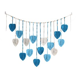 AIMALL Handwoven Cotton Leaf Wall Hanging Bohemian Tassel Tapestry for Kids Room, Bedroom, Living Room, Nursery Décor 47.2 x 29.5 in