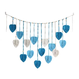 AIMALL Handwoven Cotton Leaf Wall Hanging Bohemian Tassel Tapestry for Kids Room, Bedroom, Living Room, Nursery Décor 47.2 x 29.5 in