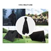 3-in-1 Waterproof Rain Poncho Lightweight Hooded Rain Coat Picnic Mat