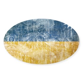 CafePress Ukraine Flag Oval Car Bumper Sticker(10-Pack)