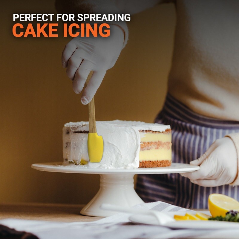 Exultimate Spatula Cooking Utensils Silicone Mini Wood Handle Heat Resistant