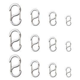 Zythrem 12pcs Double Opening Lobster Clasps Stainless Steel S Lock Bracelet Connector Necklace Shortener Closures Bracelet Connectors Charm Clasp for DIY Jewelry Making and Repair (4 Sizes, Silver)