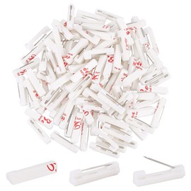 PandaHall 120 Pack 0.8 Inch Safety Bar Pins, Rectangle Adhesive Back Badge Crafting Pins for ID Badges, Brooch, Name Tags, Ribbons, Clothes