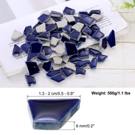 sourcing map 500g/1.1LB Irregular Ceramics Mosaic Tiles, 1.3-2 cm Bulk Stained Ceramic Mosaic Pieces Stones Mosaic Kits for DIY Art Craft Projects Home Decor, Purple Blue