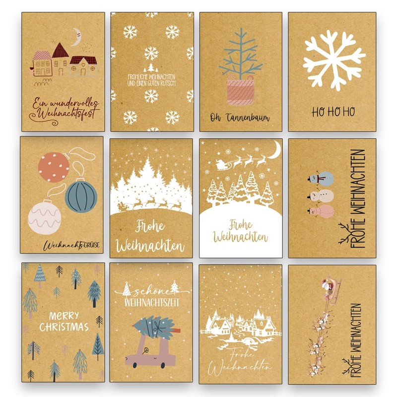 the lazy panda card company XXL Set of 80 Christmas