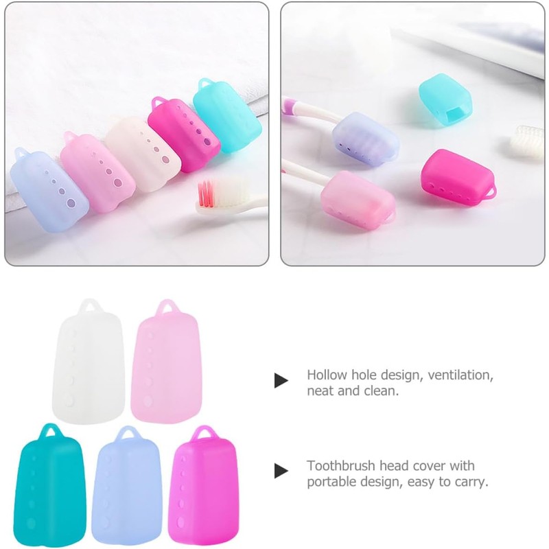 MAGICLULU 5 Piezas Fundas para Cepillos de Dientes de Viaje