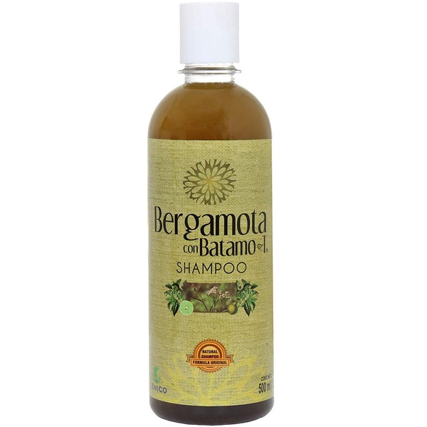 Shampoo de Bergamota Reforzado con Batamote 500 ml Lenico para la caída del cabello y estimula crecimiento