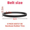 6 Pack 650721 0 Bandsaw Rubber Tires 6" x 1/2"