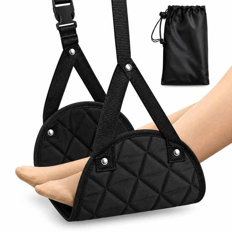 Adjustable Airplane Footrest for Comfortable Travel – Portable Dacron Foot