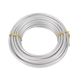 Beadthoven 3 Gauge (6mm) Silver Aluminum Craft Wire 30 FT Bendable Flexible Metal Beading Wire for Jewelry Making Wrapping Floral Sculpting