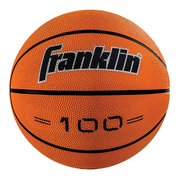 Franklin Sports Indoor + Outdoor 29.5" Basketball - Grip-Rite 100 All Surface Indoor + Outdoor Official Size Men's Basketball - Durable Rubber Size 7 Basketball for All Basketball Courts - Orange