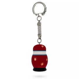 Santa with Christmas Tree Wooden Key Chain