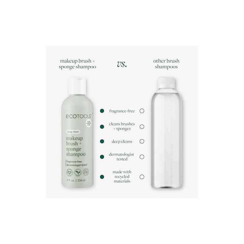 EcoTools - Shampoo Limpiador para Brochas y Esponjas de Maquillaje,