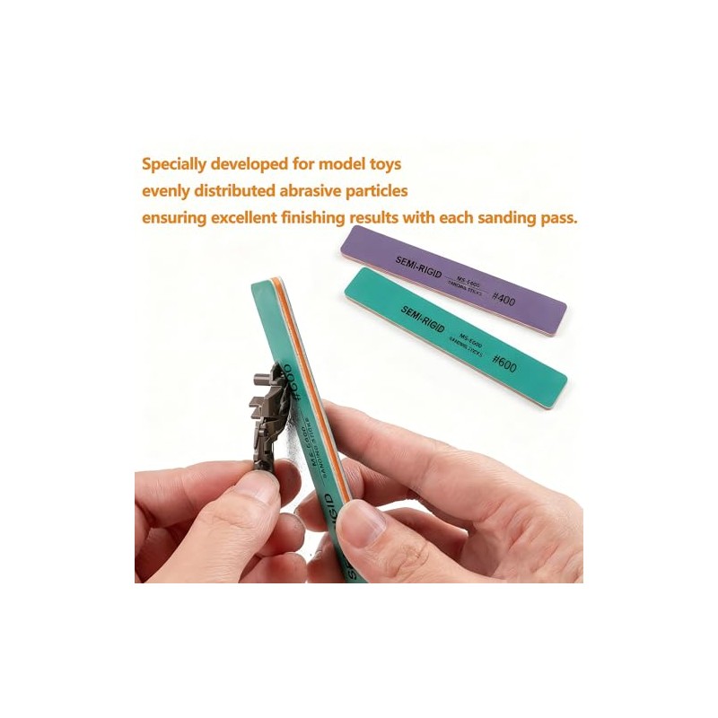 IRISFLY 6Pcs Sanding Sticks,Polishing Sticks Assorted,Model Hobby Making Tools,Metal and