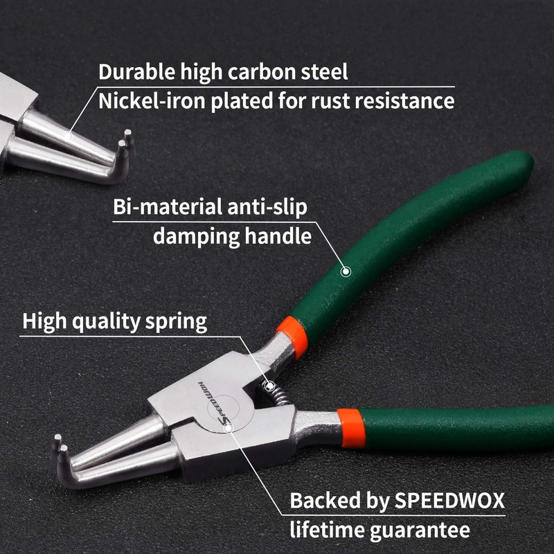 SPEEDWOX Circlip Pliers 7-Inch Snap Ring Pliers External Heavy Duty