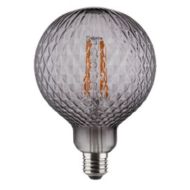 Harwez Vintage Edison LED Bulbs, Dimmable 4W Globe G125, 2200K Warm White Ambient Mood Lighting for Decoration, Squirrel Cage Filament, Smok Diamond Figure Glass LED Light Bulbs, E26 Base