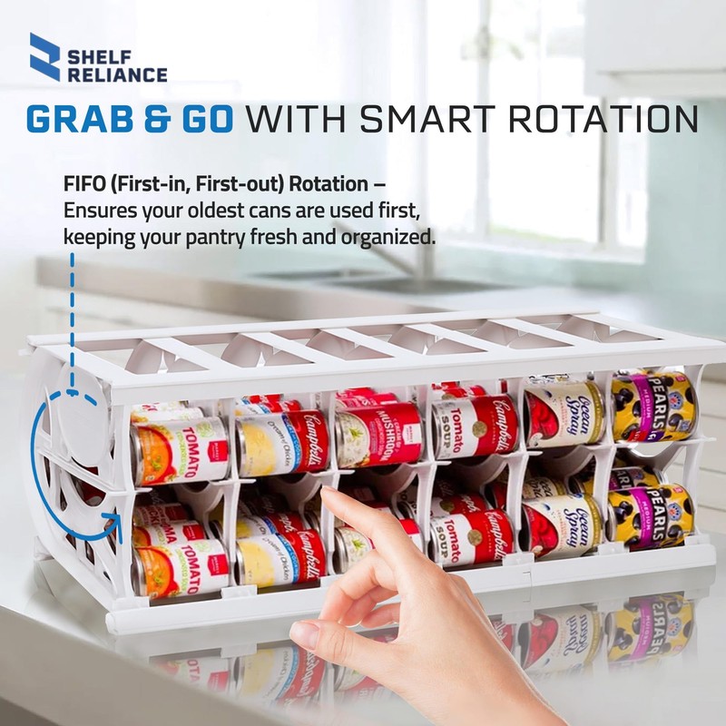 Shelf Reliance Cansolidator Pantry Plus - 1-Pack Can Organizer for