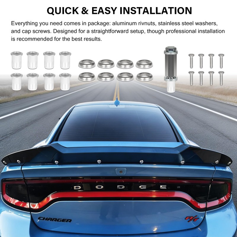 Bonbo Venom V2 Rear Wickerbill Spoiler for Dodge Charger 2015-2024