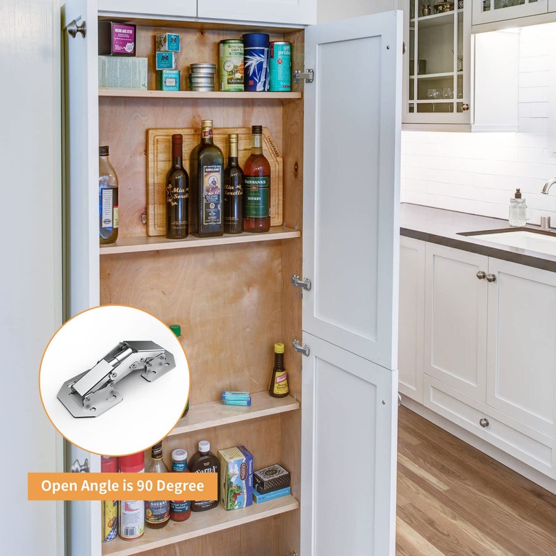 Chibery 4 Pack 90 Degree Surface Mount Spring Hinges, Easy