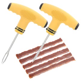 Gatuida 1set Heavy Duty Tire Repair Kit t Handle Plugs and Puncture Tools Tire Repair for Cars Motorcycles and Atvs