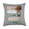 Positive Affirmations for African American Boys Throw Pillow