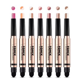 FOMIX Double Color Eyeshadow Stick, Colorful Quick Makeup Contoured and Brighten Double-ended Eyeshadow Stick FM06# Earth Color