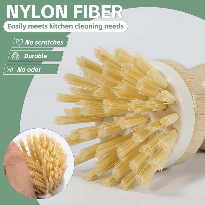 ÖkoStamm 4 PCS Kitchen Dish Scrub Brush Set - Dish