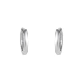 Amor Creole Earrings 925 Sterling Silver Unisex Women's Men's Earrings 1 cm Silver Comes in Jewellery Gift Box, small, Sterling Silver, No Gemstone