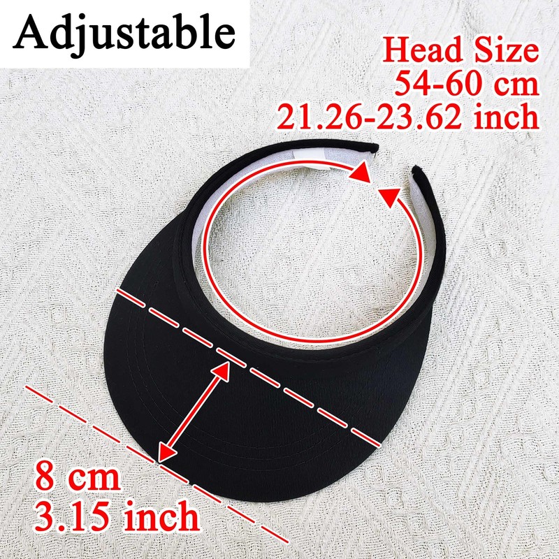 Ydocqli 3 Pack Black White Visor Women Men Clip On