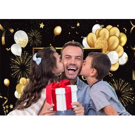 Dudaacvt 8X6FT Father's Day Backdrop Happy Fathers Day Party Decorations Banner Father's Day Family Theme Party Photography Backdrop Father's Day Photography Backdrop