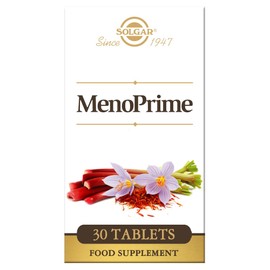 Solgar MenoPrime - 30 Mini Tablets - Hormone Free Support For Mature Women - With Saffron and Siberian Rhubarb - Vegan and Gluten Free
