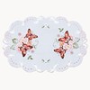 Tablecloth 30 x 45 cm Oval Champagne Butterflies Red Colourful