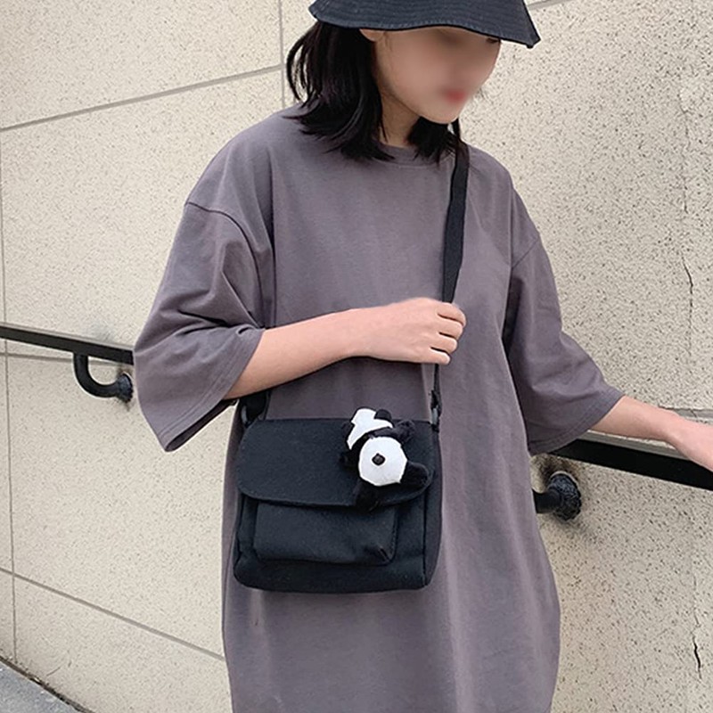 Highawk Panda Plush Outing Bag, Cross-body Mini Pouch, Pochette, Lightweight,