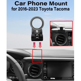 AbeeyGeomarn Magnetism Car Phone Holder for Toyota Tacoma 2016-2023 Accessories Compatible with MagSafe Hands-Free 360 Degree Rotation Adjustable Cell Phone Mount Does Not Affect Air Vent