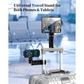 nediea Airplane Essential Tablet Holder for Travel, Universal Handfree Tablet Mount with 360 Degree Rotation, Travel Must Haves Tablet Stand for Plane Tray Table, Home, Kitchen, Office, Outdoor